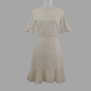 BANANA REPUBLIC Women's Cotton Eyelet Dress Size 4 White